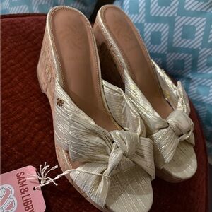 Sam & Libby Metallic Wedge Sandals